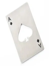 Spade in acciaio inossidabile portatile Un apri bottiglia Pokershaped Playing Carte per apri bottiglia di birra che lanciano e taglio4622535