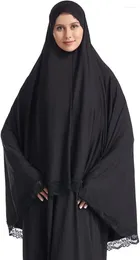 Etniska kläder Kvinnor Elegant Hijab Lace Trim Middle Eastern Islamic Prayer Veils headcover headcarf