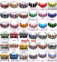 100pcslot Mixed Fashion round porcellana perle a buco per gioielli che producono perle fai -da -te per bracciale intero in massa bassa 7246342