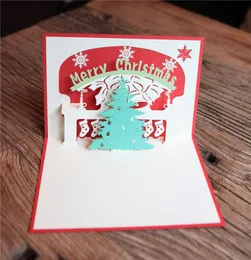 Handmade Merry Christmas Tree Greeting Cards Creative Kirigami Origami 3D Pop Up Card For Kids Friends2059402