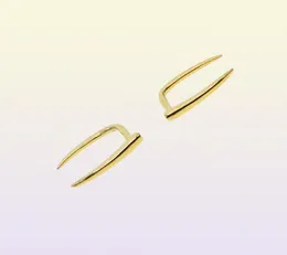 2019 Minimal 925 Sterling Silver Bar Earring Ear Wire Gold Color Polished Simple Delicate Design Girl Women Lovely Ear Jewelry7274076