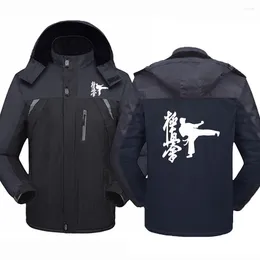 Men's Hoodies Men Kyokushin Karate Autumn Winter Thickened Windbreaker Patchwork Designe Cold-Proof Mountaineering Comfortable Coats