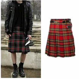 Röcke Neue Herren Baumwolle Plaid Hemd Scottish Traditionelle ethnische Gruppe kommt zu Red Plaid Scottish Skiing Punk Hip-Hop Clothing XW