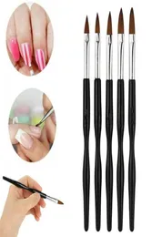 Nagelkonstsatser 5st Acrylic UV Gel Carving Brush Glitter Pen Set Tools Borst för Manicure Equipment Supply Professionals4954519