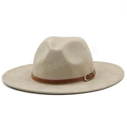Fedora Hat Women Suede Felt Felt Vintage Church Ladies Hat Unisex Wide Wide Brim Panama Cowboy Cap Jazz Gentleman Wedding Hat for Man9361534