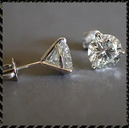Accessori per gioielli Orecchini per borchie di lusso femmina 678 mm laboratorio rotondo diamante reale 925 orecchini in argento sterling per donne piccoli screen44184262078