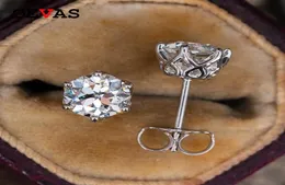 Oevas Real 0 51 Caratcolor Moissanite Stud Earring for Women Top Quality 100 925 스털링 실버 스파클링 웨딩 쥬얼리 G8558555