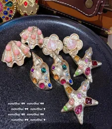 Orecchini per borchie esagerate shell sonch oro color etnico gioielleria femminile 39s starfish boemia retro7156829