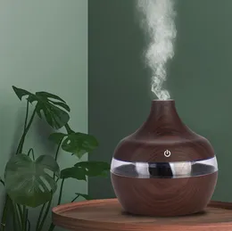 Увлажнитель Electric Air Essential Aroma Diffuser Diffuser Ультразвуковой древесный зерно увлажнитель USB Mini Mini Maker Led Light2583506