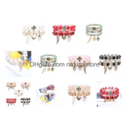 Charm Bracelets 8Pcs Set Bohemian Handmade Beads Bracelet For Women Summer Colorf Beaded Chain Bangle Girls Boho Jewelry Accessories Otclw