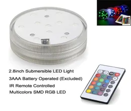 Submersible LED Light 12pcslot Fernbedienung kontrollierter batteriebetriebener RGB -Multikolor -Licht für Tisch Vasen Hochzeitdekoration9883031