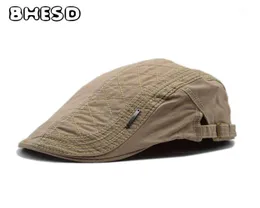 Bhesd 2020 beżowa bawełniana beret kapelusz mężczyzn vintage cap boina francesa irlandzki berets kobiety płaska czapka mężczyzna szczyt jy12214223250