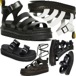 Dr Designer Sandals Women Slajd Slajdów Slajdy skórzane modne Martins Kobiety Czarne białe niskie trampki o wysokim poziomie trenerzy 32-42