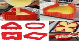 4 pcsset cottura serpente silicone torta stampo strumento di muffa fai -da -te tonalità cuore rettangolare stampi per biscotti rotondi di pasticceria cucina cucina ac5801950