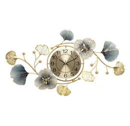 Металлические стены цифровые часы 3D стены Home Decore Новые китайские Ginkgo Biloba Clock Современный дизайн