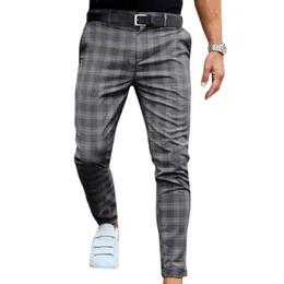 VICABO Fashion Men New 2020 Thin Plaid Printing Casual Sports Pants Men's Street Casual Slim Pants Trousers 289n