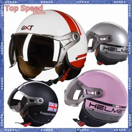 Caschi motociclisti Four Seasons Scooter Casco Vintage Half Face Cafe Racer Motocross Racing Casco Moto Man Women Casque