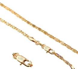 Gold Plated chain necklace for men and women 2 MM 1630 inch09904369