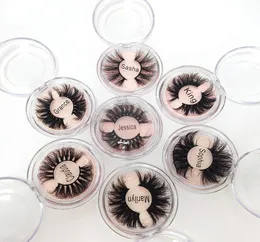 25mm 3D False Eyelashes 100 Mink Fur Eyelash 5D Handgjorda normala längd Strip Eye Lashes Tjock full volym Lash Bulk för COSP2215410