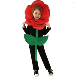 Clothing Sets Girl Costume Children's Day Performance Dress Halloween Plant Party Rose Valentine's Cosplay