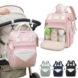 Blöja väskor mamma blöja väskor baby barnvagn hängande väska mamma stor kapacitet blöja ryggsäckar med byte matta bekväma barnsjuksköterskor D240429
