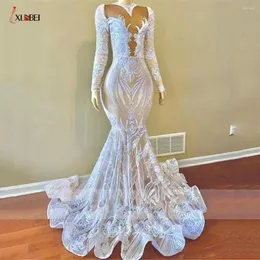 Parti Elbiseleri Seksi Uzun Kollu Kesim Yüksek Boyun Akşamı Denizkızı Afrika ASO Ebi Sıralı Siyah Kızlar Prom Elbise Gala Gowns