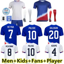 2024 Pulisic Usas Futbol Forması Reyna Aaronson Weah Acosta McKennie 23 24 Maillot de Futol Ferreira Dest Morgan Us Bir Futbol Gömlek Rapinoe Dunn Erkek Kadın Çocuklar Kadın Çocuklar