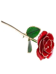 Blooming Lacquered 24K Gold Roses Plated Real Rose Birthday Valentine039S Day Anniversary Gift With Souvenir Bag Fake Flower C15349324