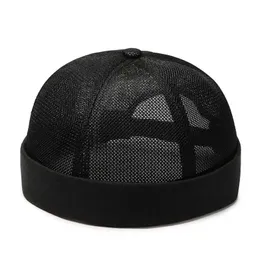 Olth Beanie/Skull Caps Brand Mensless Docker Hat Docker Шляпа летняя дышащая сетчатая сетка сетка шапка с шапкой кафф -гавани шляпы моряки рыбацкий рыбак Шляпа D240429