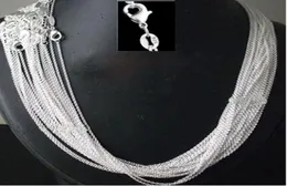 HELA 50 PCS LOT 925 Stamped Silver Plated 1mm Link Rolo Chains 16quot24quot Inch Fashion Jewelry Women1321079