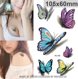 Waterproof Temporary Tattoos sticker tattoo stickers fake sleeve tatoo 3D rose flowers Butterfly fashion Decals Body Art Decal Fly6824297