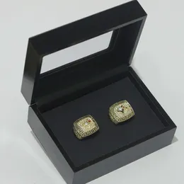 RB9S Band Rings Baseball 1992 1993 Toronto BlueBird Championship Ring Solid Black Wooden Box Conjunto 2 Rings