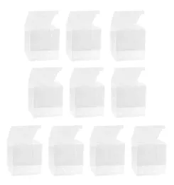 10pcs şeffaf küp kutusu Clear Candy Treat Plastik Hediye Bebek Duş Düğün Doğum Partisi 10x10x10cm wrap6274569