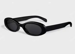 Lunettes de Soleil Mode 4S194 Solglasögon Design Cadre Ovale Minimaliste Pur Miroir Noir Voyage Style ETe Protection UV400 Qualite 9019878