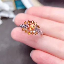 Küme Yüzükleri FS Doğal Sarı Safir Yüzük Seti S925 STERLING Gümüş Moda Güzel Cazibe Kadın Düğünleri Takılar Meibapj Stil