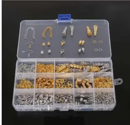 DIY Jewelry Findings Kit Bead Caps Earring Hook Lobster Clasp End Cap Jump Rings Crimp Beads Extension Chain for jewelry making2317835