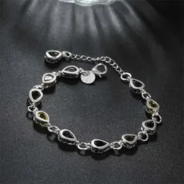 Cadeia atacado 925 Pulseiras nobres de prata esterlina Bracelets de zircão de jóias de cristal para mulheres, senhora de casamento fofa