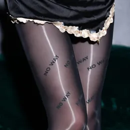 Calzini per lettere stampate personalizzate per calzini a olio di cavallo lucido Calzini lunghi ultra-sottili PANTYHOSE PANTYHOSE 240425