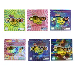 Millions ROPE bites 600mg Empty Mylar Bags Gummy Sugar Packing Bag Plastic Retail Packaging Smell Proof Plastic Pouch for Flower Dry Herb Retail Package bag