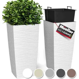 Planters POTS Earthen Pot Indoor/Outdoor Large Plant Bonsai Set of 2 Nordic Tree Modern Design 27,5-tums Flower White Q240429