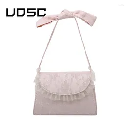 Bolsas de ombro UoSC Chain Crossbody for Women Fashion Bag Ladies Lace Mesh Fairl Fairy Fairy Gentle Bolsa Messenger