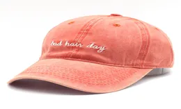 Yeni Kötü Saç Günü İşlemeli Beyzbol Kapağı Yıkanmış Pamuk Snapback Hat Ayarlanabilir Baba Erkekler Kadın Hip Hop Şapkaları Panama Caps4985232