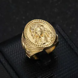 Bandringar rostfritt stål Western Jesus Cross Mens Ring J240429