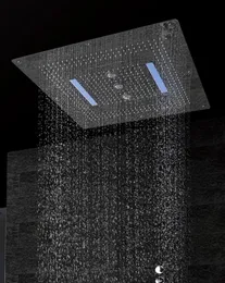 Uzaktan kumandalı büyük boy tavan duş başlığı LED 800800 Yağmur Şelale Swirl1642530