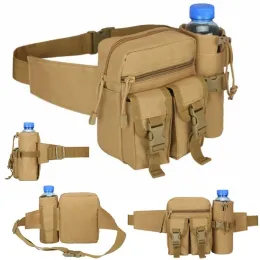Çantalar Taktik Bel Paketi Yürüyüşü Jogging Su Şişesi Telefon Torbası Ordusu Askeri Su Geçirmez Dış Mekan Tırmanma Kampı Oxford Kemer Çantası
