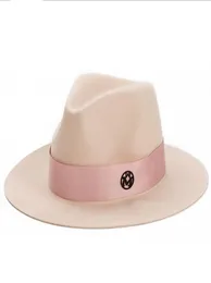 Ozyc bayanlar pembe yün feodra şapka kış kadınları m mektup yün caz fedoras pembe şapka kadınlar için büyük brim cowboy panama fedoras y2001879081