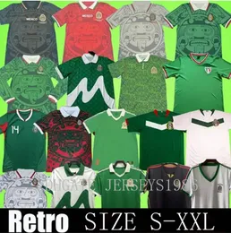 Retro 70 MEXICO BLANCO Soccer Jersey 86 94 98 2006 HERNANDEZ H.SANCHEZ football shirt LUIS GARCIA CAMPOS ancient maillot MARQUEZ 2010 1999 Mens