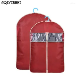 Bolsas de armazenamento Gqiyibbei 3pcs/conjunto de roupas de vestuário não tecidas Ponto de pó Protetor de pó Transparente Saco de guarda-roupa para organização de roupas Organizador