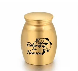 Cremation Urns Ashes Holder Keepsake Pet Memorial Mini Urn Jar Funeral Urn Pendant Fishing in Heaven 25x16mm4881695