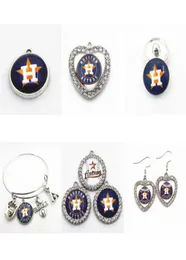 Team di baseball statunitense Houston Dangle Charm Cramella fai -da -te Orecchini braccialetti bottoni Accessori per gioielli sport239u6141799